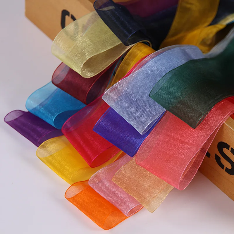 Florist Supply Ribbon - 45Meter/Roll Breed 5Cm Organza Lint Bruiloft