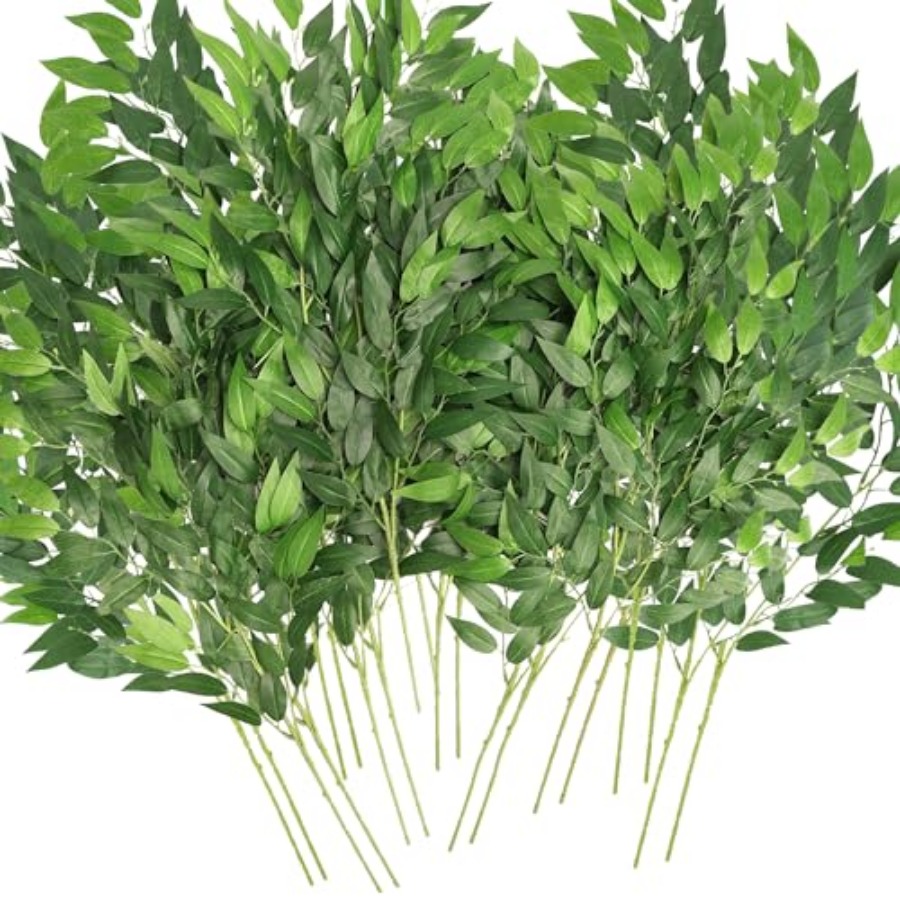 Ruscus Stem Faux - Kunstmatige Italiaanse Ruscus-stengels, 20 stuks nep