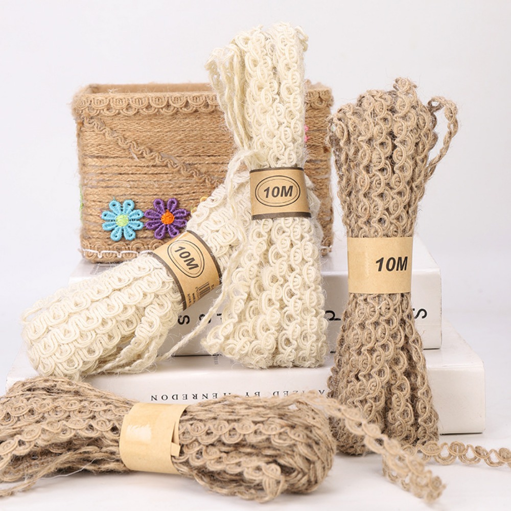 Florist Supply Ribbon - 10m Kantlinnen lint DIY boeket bloemist