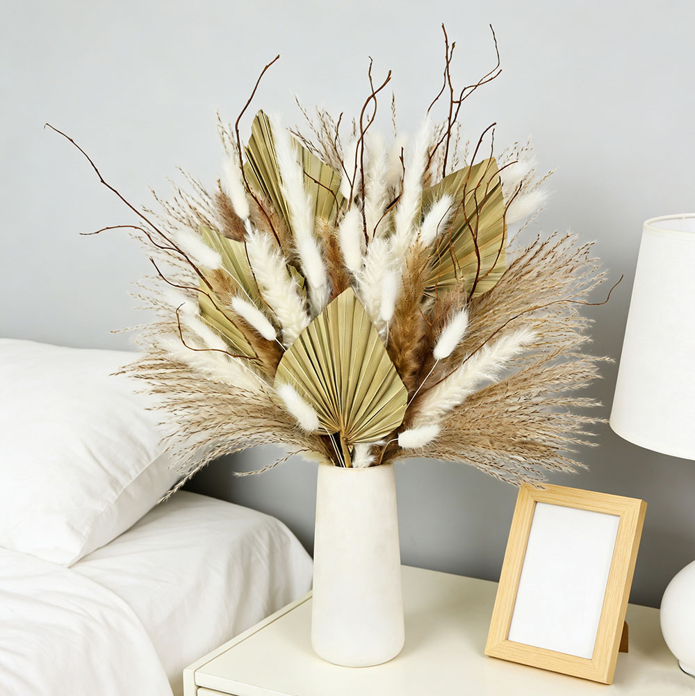 Palm Leaf Dried - Natuurlijke gedroogde palmbladeren boeket mix Pampasriet