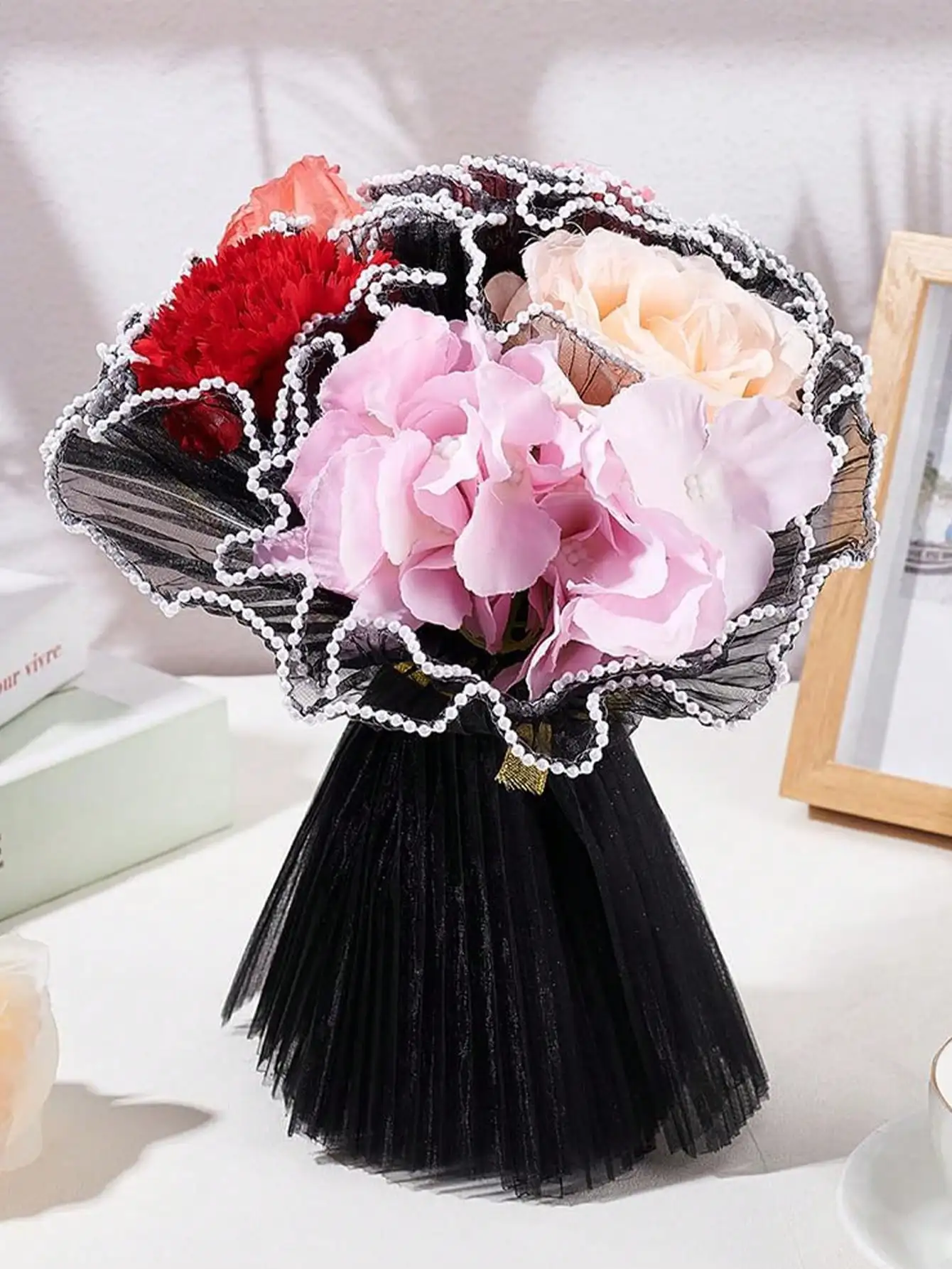 4 yards faux parelrand bloemve - Ae Florist Supply recensie en prijs