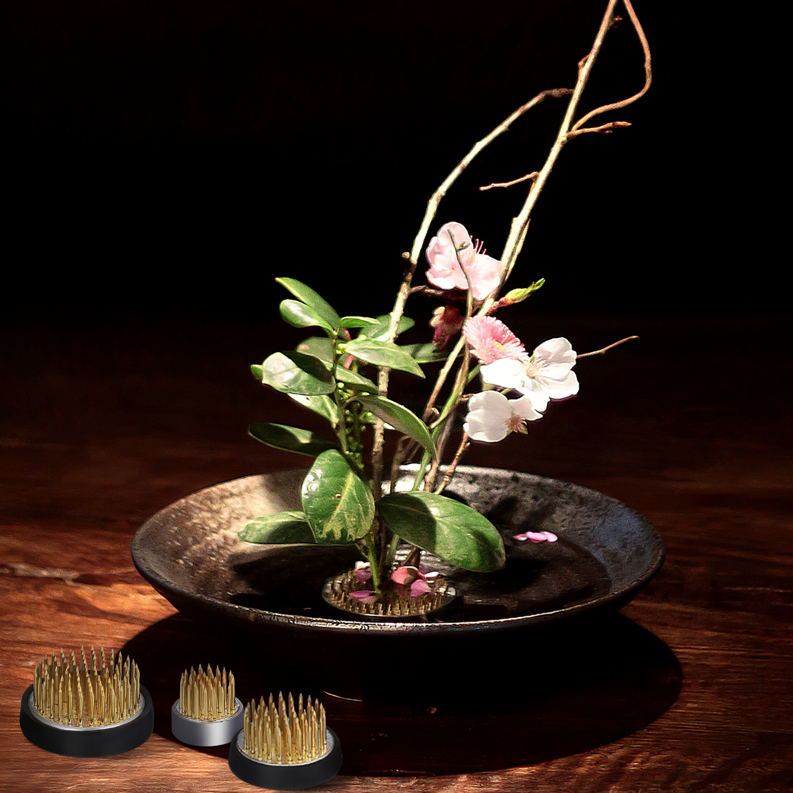 3-delige bloemenkikkerbasis, s - Flower Frog Pin recensie en prijs