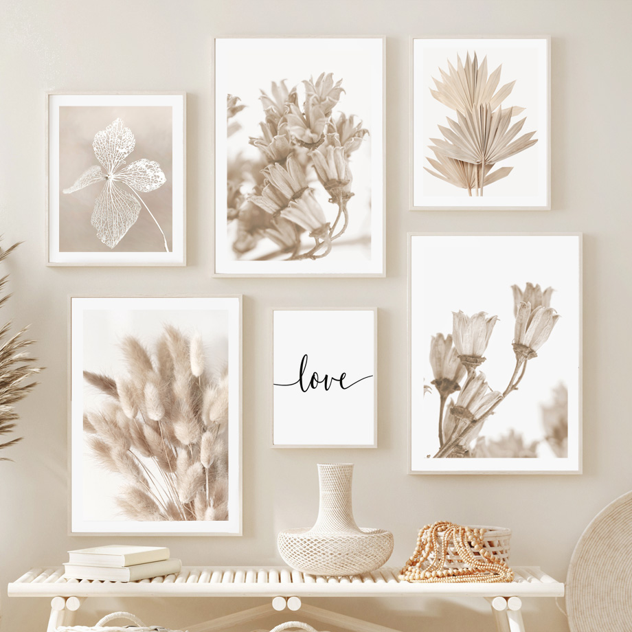 Neutraal Beige Boho Wandkunst  - Palm Leaf Dried recensie en prijs