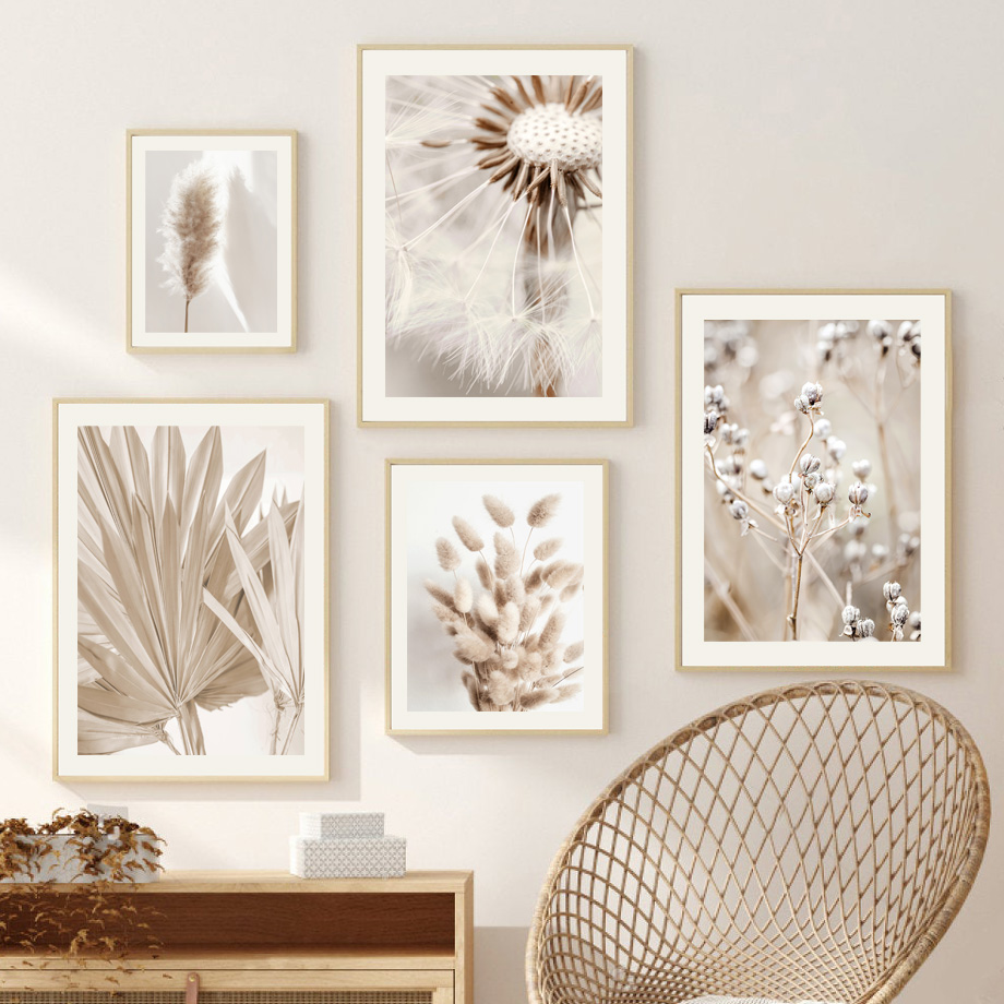 Neutraal Beige Boho Wandkunst  - Palm Leaf Dried recensie en prijs